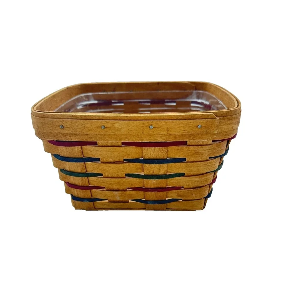 Longaberger Basket W Plastic Liner/Square/Signed 1993 Shades Of Autumn +-8